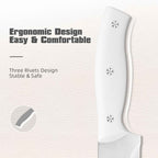 15 Pieces Of White Carbon Steel Blade Kitchen Knife Set, Equipped With A Genuine Wooden Frame, Internal Sharpener, And Kitchen Scissors