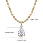 Wish Light Pear Moissanite Pendant Necklace S925 Silver Gold Plating