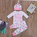 4PCS Newborn Kids Baby Girl Outfits Clothes Romper Bodysuit Pants Outfits Set