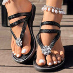 Floral Pattern Flip-Flops Comfortable Casual Summer Beach Slippers - Anklet Not Included