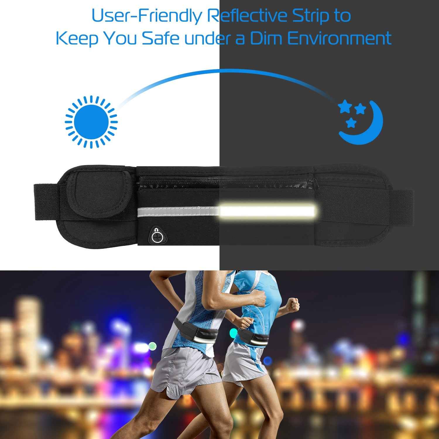 1Pc Sports Waist Bag Running Belt Pack Waterproof Adjustable Waist Pouch Secondary image