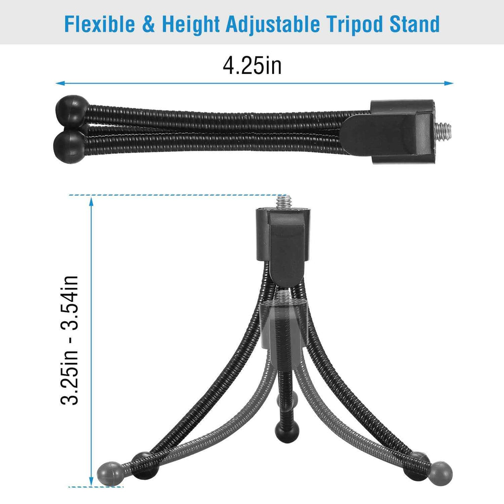 Flexible Mini Tripod Stand for Camera, Portable 1/4"-20 Screw Mount with Non-Slip Feet, Durable for DSLR, 35mm, and Compact Cameras