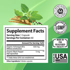 Ashwagandha Supplements Capsules Vegan Stress Relief Immune Support Supplement | Organic