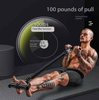 A Set Of Adjustable Resistance Tension Bands With Foot Pedals And Handles, High Resistance Level, Anti Fall, Suitable For Fitness Training, Body Stretching, And Abdominal Muscle Exercises