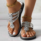 Floral Pattern Flip Flops, Comfortable And Casual Summer Beach Slippers