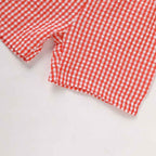 Toddler Baby Boy Back To School Outfit Summer Applique T-Shirt & Red Gingham Shorts Set