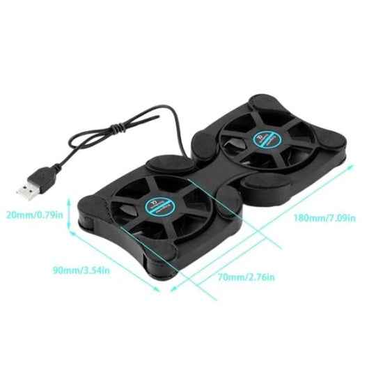 Dual USB Cooling Fan Pad Foldable Slim Fans Cooler Stand For Laptop PC Notebook Main image