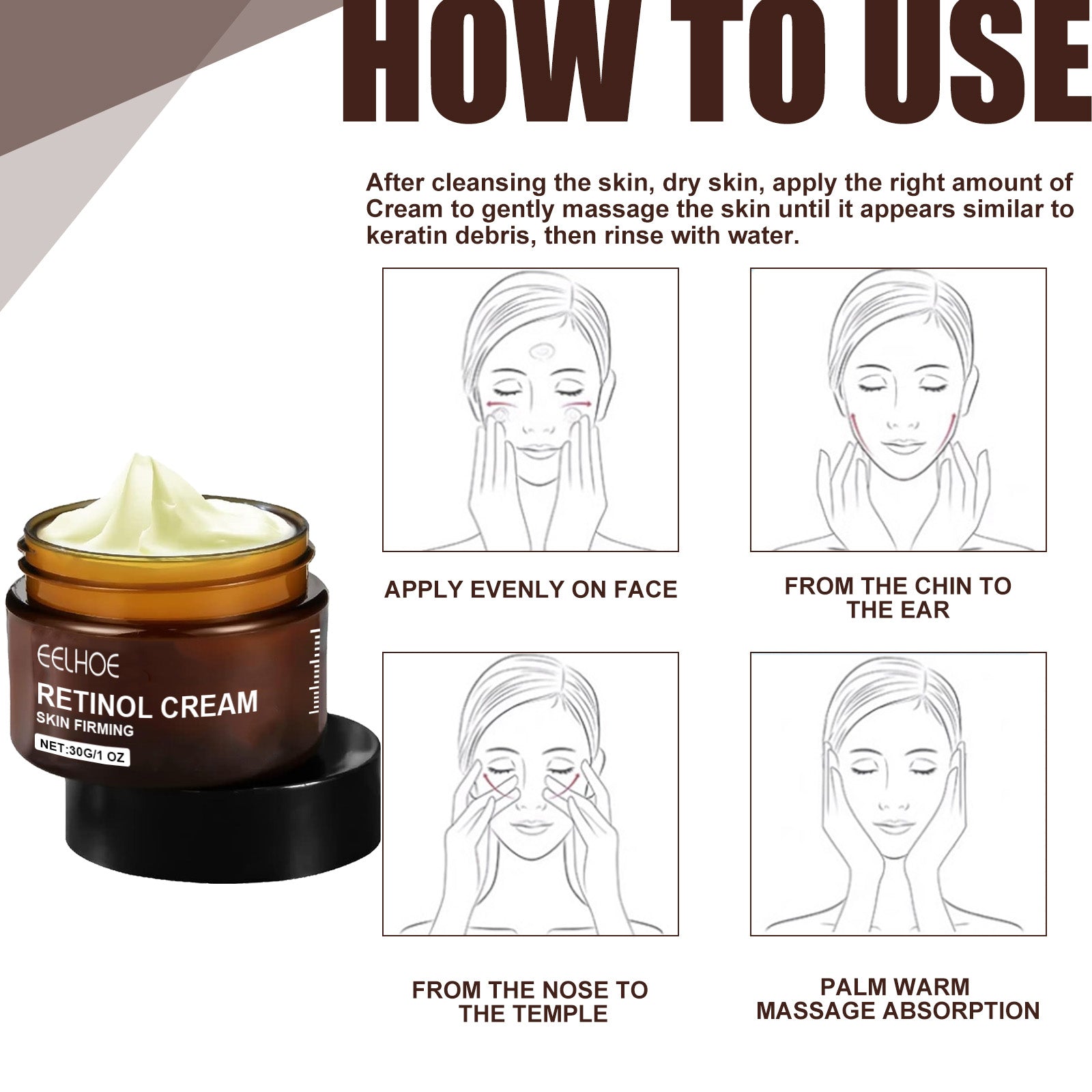 Retinol Anti Aging Cream for Fine Lines Wrinkles Skin Renewal Nightly