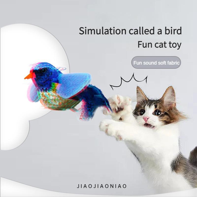 Cute Bird Design Cat Teaser Toy Interactive Parrot Mimic Catnip
