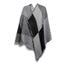 1Pc Women Winter Warm Scarf 74.8x25.6In Long Soft Knitted Shawl Extra Thick Plaid Blanket Wrap Cape in grey and black.