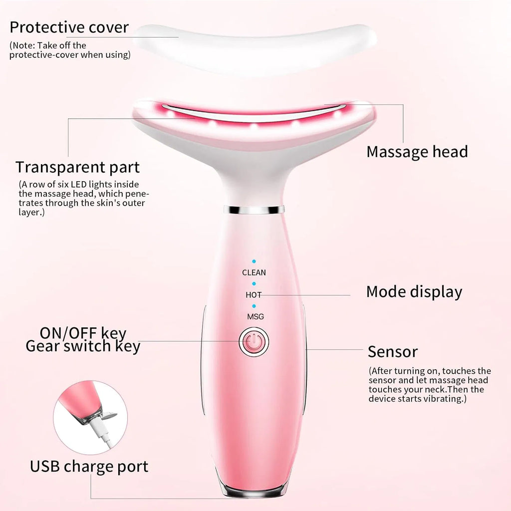 Neck Face Massager 3 In 1 Facial Tool With Thermals And Vibration