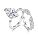 Fashionable Men's And Women's Ring, Jewelry Set With Moissanite, Sterling Silver, Platinum-plated