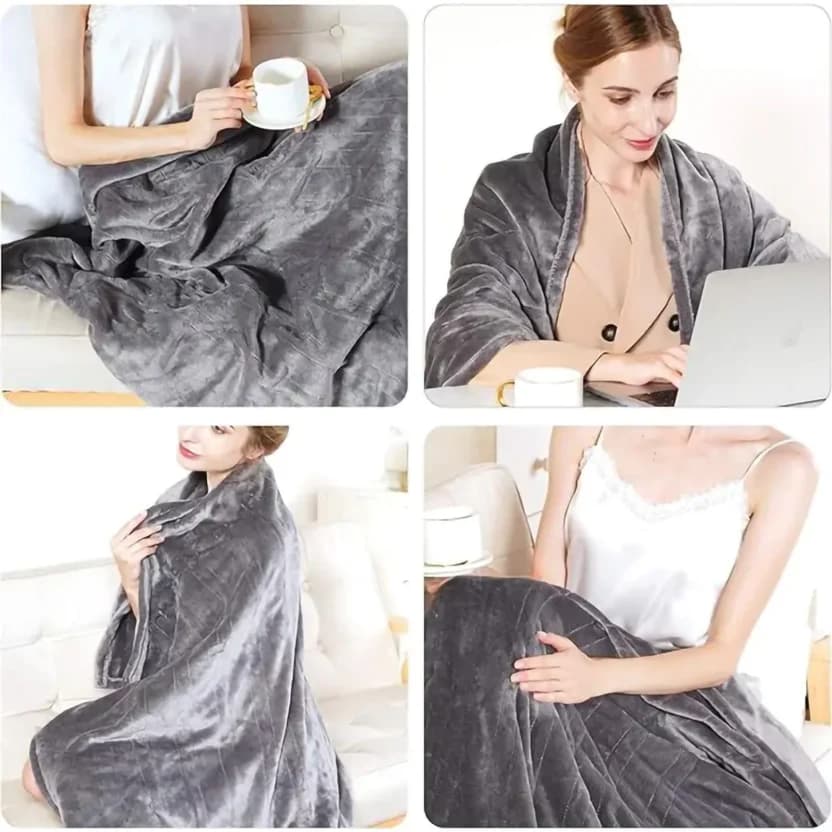 Heated Blanket Queen Size With Dual Zone Control - 10 Heat Settings Electric Throw Blanket With Automatic Shut Off Timer, Machine Washable Soft Flannel.