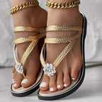 Floral Pattern Flip-Flops Comfortable Casual Summer Beach Slippers - Anklet Not Included