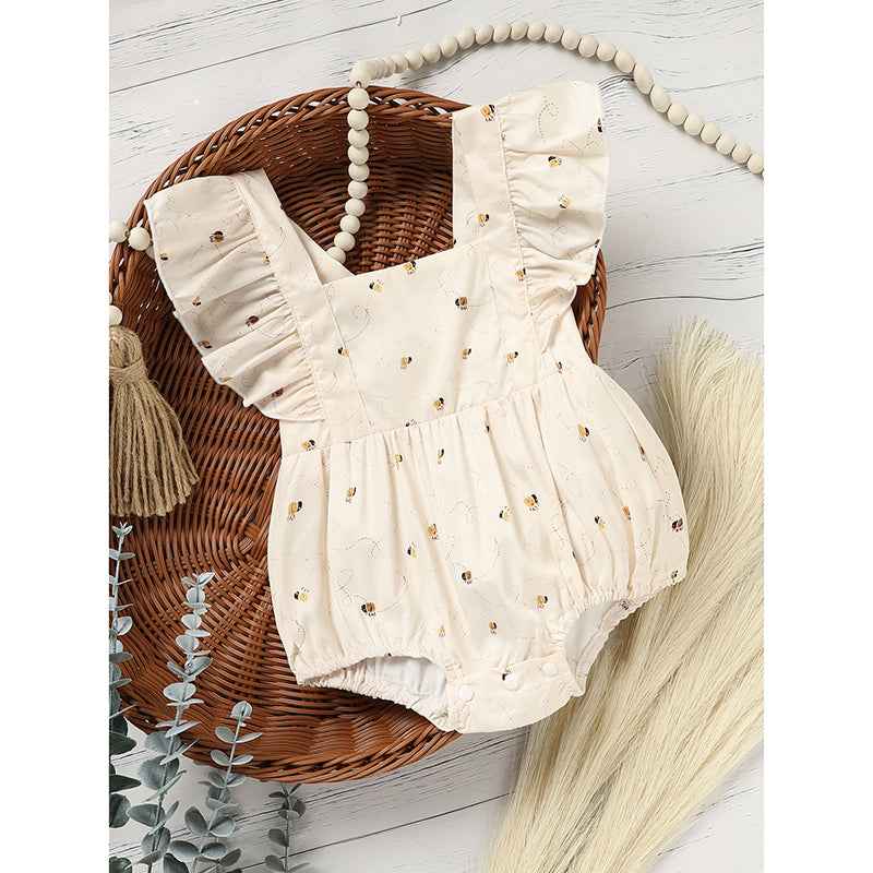Baby Girl Honeybee Bubble Romper 1st Bee Day Romper Infant Outfit Secondary image