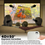 TECDIGBO Smart Projector C55, Native 1080P with UHD 4K Support, High-Definition Home Theater Projector, White (US Version)