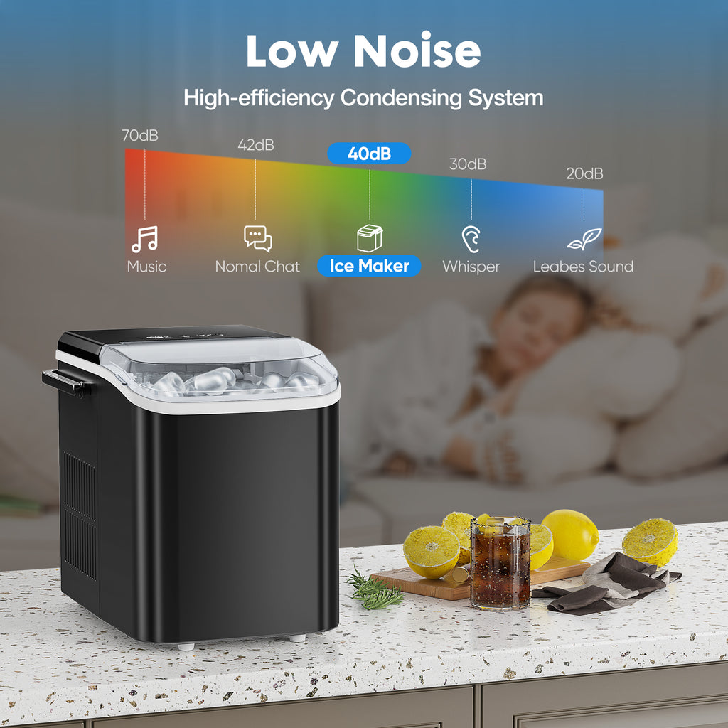 Portable Ice Maker Compact Countertop Delivers 6 Ice Cubes In 9 Minutes