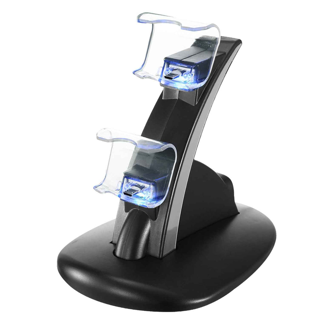 Charging Dock Station Dual Micro USB Charger Stand For PS4 Pro-PS4 Slim Gamepad Controller Handle Charging Station With Blue Indicator Game Lovers