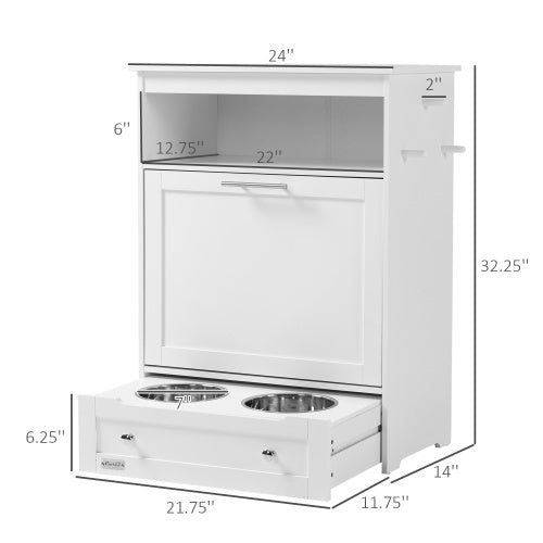 Pet Feeder Station Lockers With Raised Bowl And Integrated Storage
