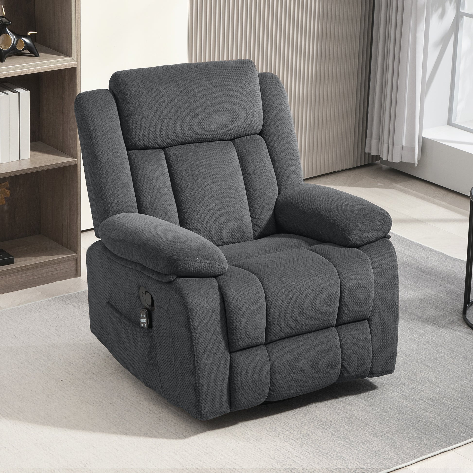 Recliner Massage Armchair with Heat, 8 vibrating points lumbar heating