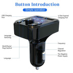Wireless Car Bluetooth FM Transmitter MP3 Audio USB Charger Adapter