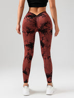 Tie Dye Slimming Yoga Leggings, High Stretch Casual Fitness Pants