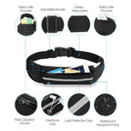 1Pc Sports Waist Bag Running Belt Pack Waterproof Adjustable Waist Pouch