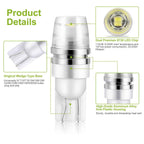 10PCS T10 LED Bulbs 6000K White for Interior & License Lights