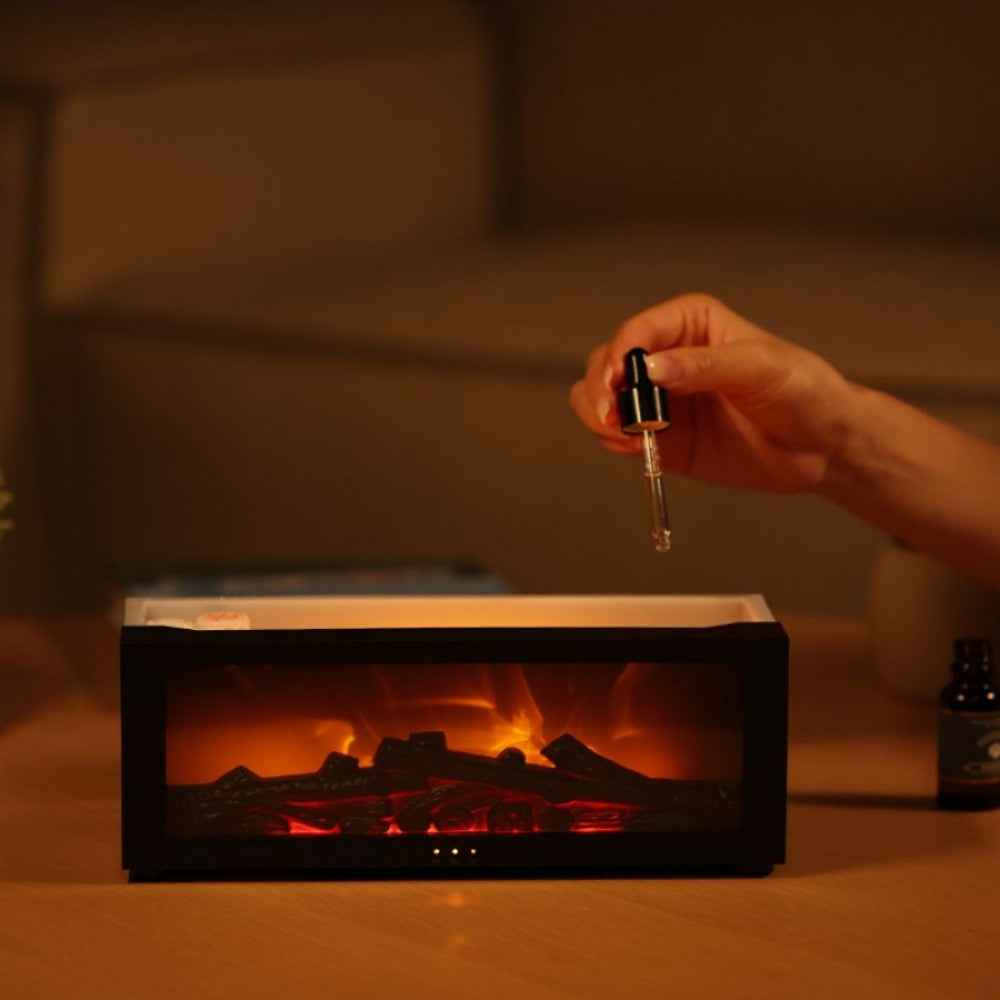 Fireplace Simulation Flame Aromatherapy Machine Compact Nightstand Glow Secondary image