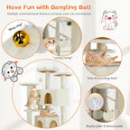Multi Functional Cat Treehouse Cat Climbing Frame for Indoor Cats