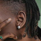 Hip Hop Wedding Zircon Stud Earrings Sparkling Unisex Daily Jewelry