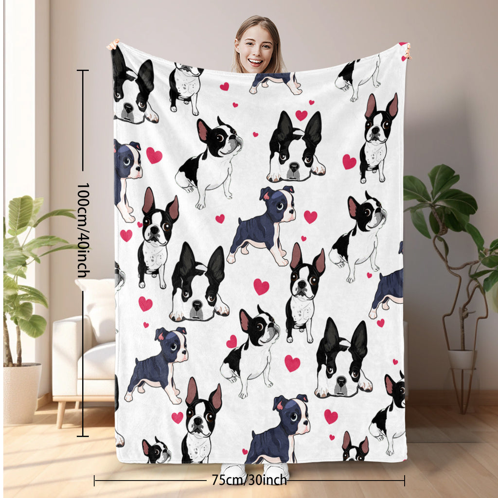 1pc Adorable Fleece Dog Blanket - Soft, Cozy, Lightweight, Warm, Flannel Throw For Couch, Bed, Sofa, Living Room Decor - Perfect For Snuggling Up On Chilly Days 75x100cm,130x150cm,150x200cm.
