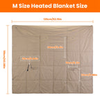 USB Heated Blanket Electric Heated Poncho Shawl Wrap Throw With Zipper Arm Holes Pocket 3 Heating Levels 6 Zones 5V 2A Machine Washable For Home Office Outdoor M size dimensions