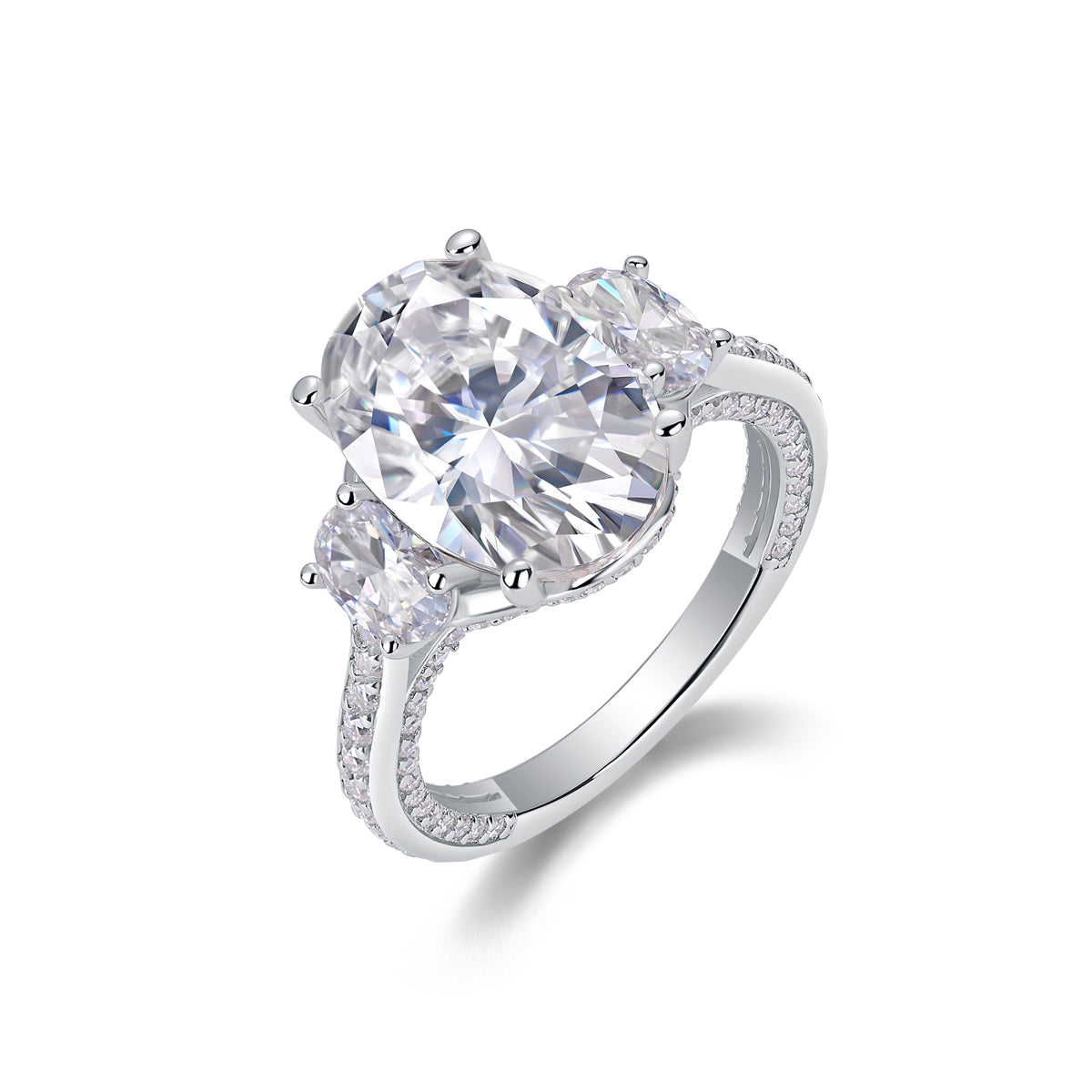 Crown Of Radiance Fashionable Moissanite S925 Silver Jewelry Set