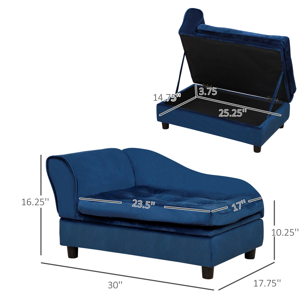 Luxury Small Dog Bed With Hidden Storage Plush Foam