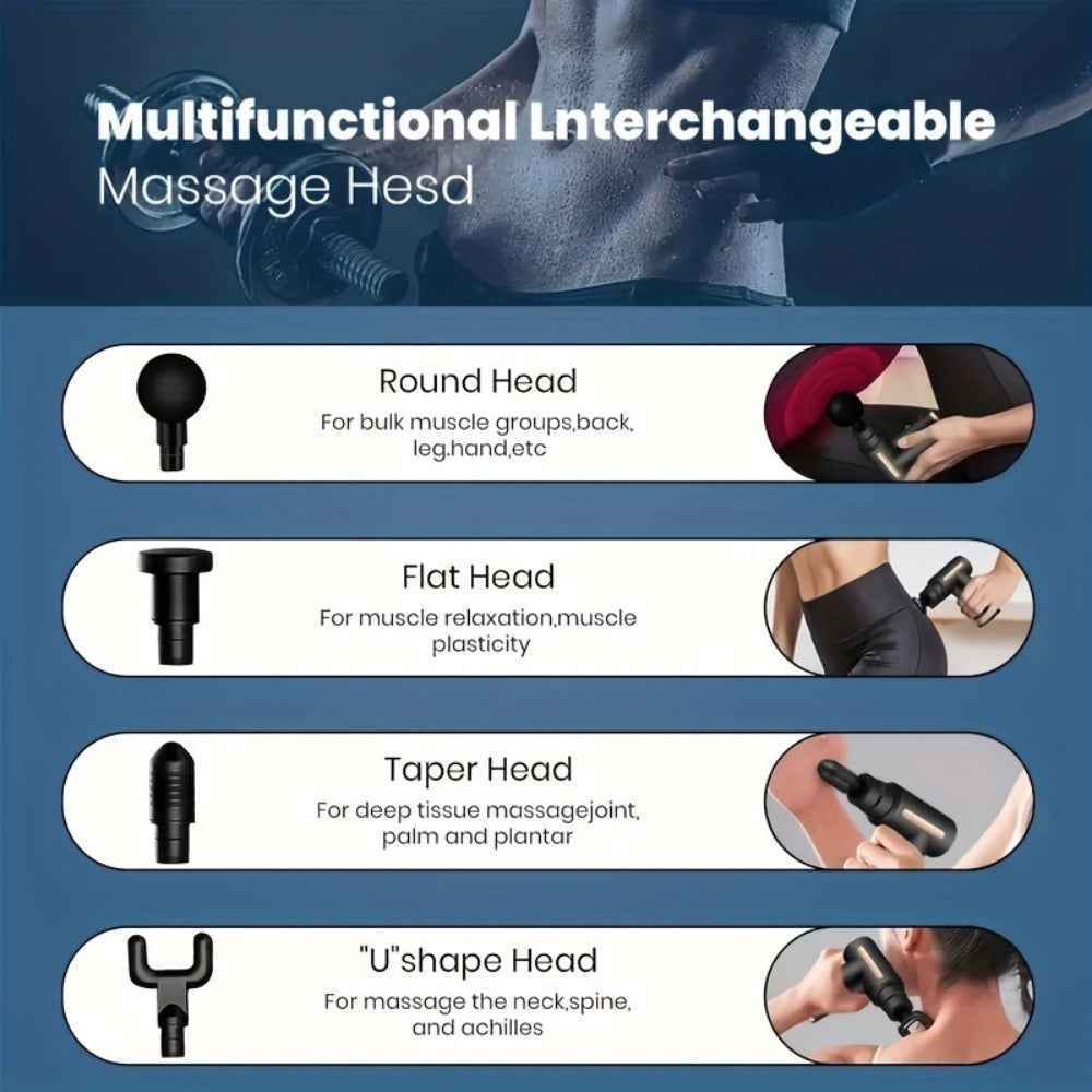 Random Color Fascia Gun Household Portable Muscle Relaxer USB Rechargeable Small Massager Mini Fascia Gun