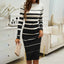 Women's Long Sleeve Bodycon Sweater Dress Round Neck Midi Dress