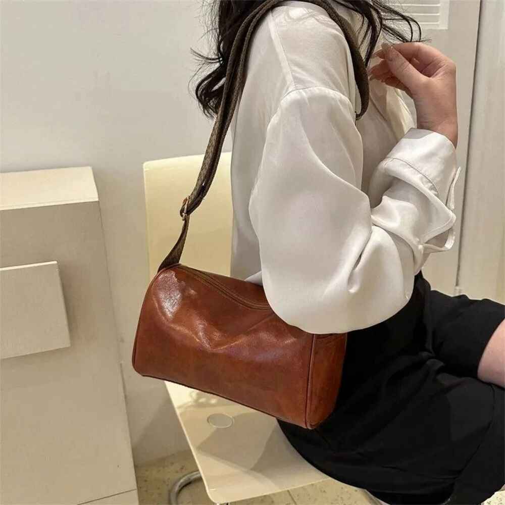 Handbags For Women Shoulder Tote Work Bags Vintage PU Leather Boston Women Small Handbag And Purse Fashion Designer Crossbody Bag Female Casual Travel Pillow Shoulder Bag Main image