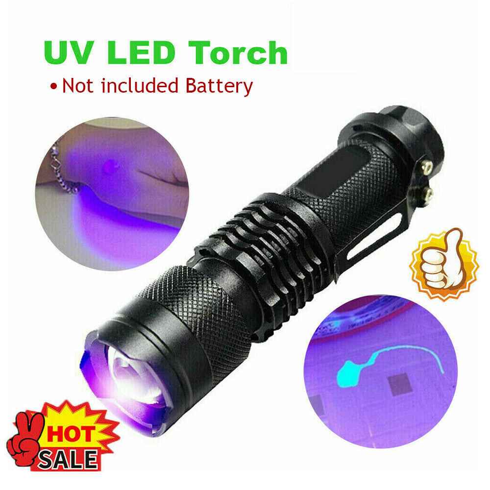 UV Ultra Violet Flashlight Handheld Blacklight Small Flashlight 395nm Mini Light Inspection Lamp Pen Torch Detector For Dog Pet Urine Stains, Bed Bugs And Scorpions