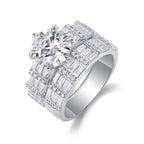 Vanilla Moissanite Jewelry Set In S925 Silver With Platinum Plating