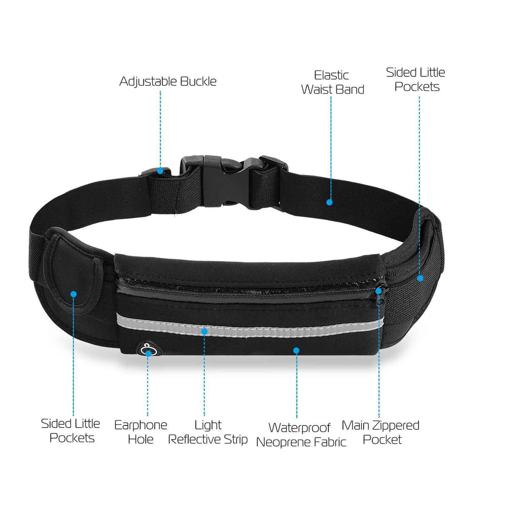 1Pc Sports Waist Bag Running Belt Pack Waterproof Adjustable Waist Pouch