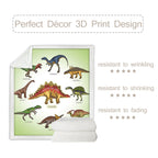 Dinosaur Family Sherpa Fleece Throw Blanket For Boys Girls Adults 50x60 , 60x80 Fuzzy Soft Warm Blanket For All Seasons with 3D design.