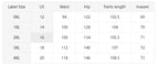 Size chart for Plus Size Solid Color Pocket Overalls Casual Women's Pants with measurements for 0XL to 4XL.