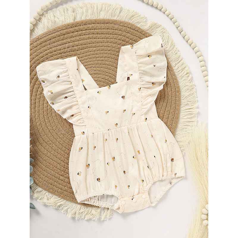Baby Girl Honeybee Bubble Romper - 1st Bee Day Romper, Infant Bee Birthday Outfit, Cute Bee Romper For Baby Main image