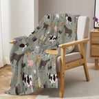 Various Animals Blanket Soft Pig Horse Durable Comfortable Blanket Women Birthday Gift Home Decoration Sofa Couch Office Bed Camping Travel 75x100cm 130x150cm 150x200cm on a chair.