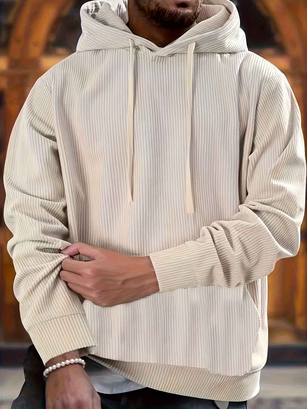 Jacquard Round Neck Hoodie for Men and Women
