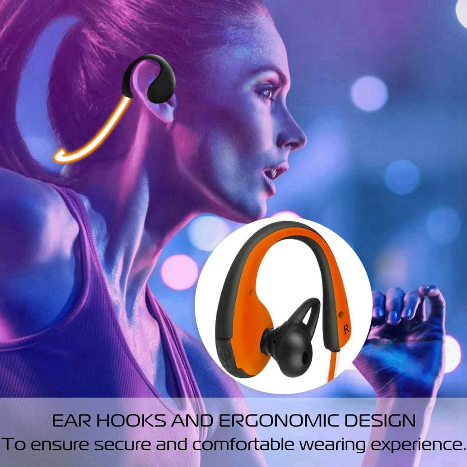 Wireless Sports Headsets Wireless V4.1 Neckband Earphones HD Stere 1pc Secondary image