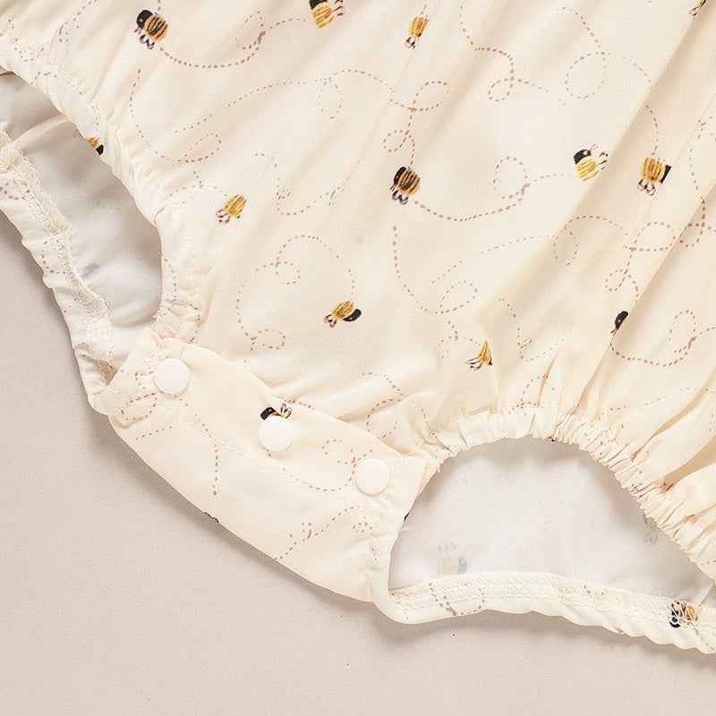 Baby Girl Honeybee Bubble Romper - 1st Bee Day Romper, Infant Bee Birthday Outfit, Cute Bee Romper For Baby