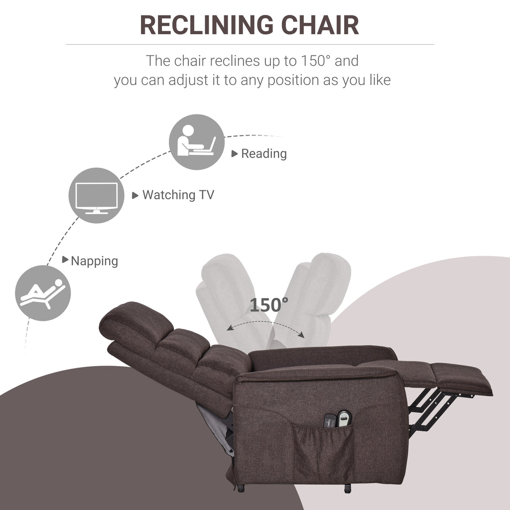 Power Lift Chair with Vibration Massage Fabric Recliner For Elderly