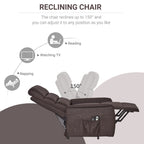 Power Lift Chair with Vibration Massage Fabric Recliner For Elderly